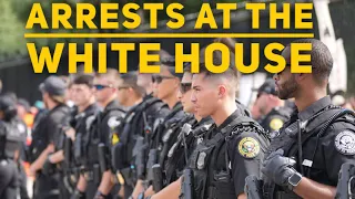 Arrests at the White House during a Leonard Peltier protest