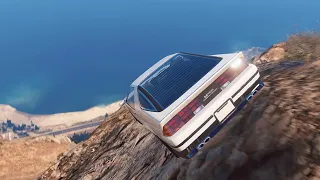 GTA 5 Driving off Mt Chiliad Crashes Compilation #65 (With Roof And Door Deformation)