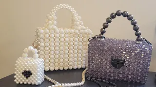 Мастер-класс сумочки из бусин "малинка"/Master class on a beaded bag with raspberry shaped beads