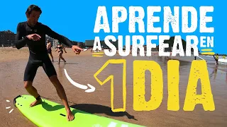 APRENDE A SURFEAR 🏄🏻 en 1 DÍA! El MEJOR MÉTODO ( y MÁS RÁPIDO💪)