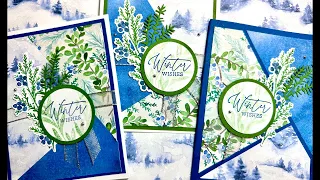 Stack, Cut and Shuffle to Make 3 Quick and Easy Cards with Winter Meadow DSP!