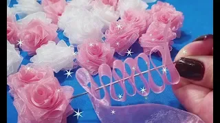 DIY-MINI ROSINHAS DE ORGANZA RÁPIDA DE FAZER!!FÁCIL E LINDAS!!!^^