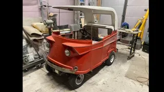 1959 Taylor dunn trident.       First Test drive one of the fastest tridents. Vintage golf cart.