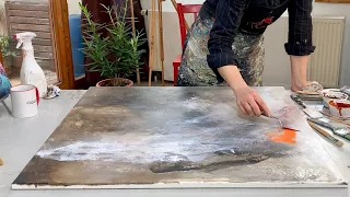 Big canvas Abstract acrylic painting techniques - WOW effects - Layering - Structure