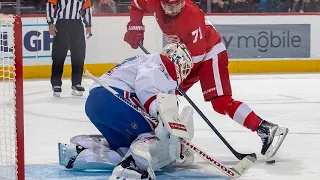 Jake Allen turns aside the penalty shot