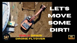 Let’s move some dirt! (And gravel) Tesla Diner Aerial Drone Footage 2024-02-21 Update #20