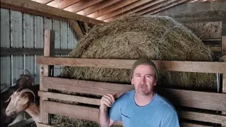How to Build a goat approved  round bale hay feeder.  homemade.