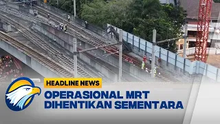 Besi Proyek Jatuh di Rel MRT Jakarta