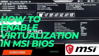 How to  Enable Virtualization in MSI BIOS 2022 || MSI Motherboards