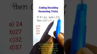 Coding Decoding Reasoning for RRB SSC EXAM | Analogy | General Intelligence & Reasoning| #shorts