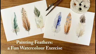 Painting Feathers - a Fun Watercolour Exercise