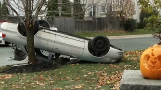 Realistic Halloween crash scene draws unwanted attention