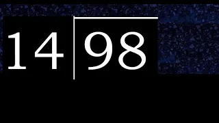 Dividir 98 entre 14 division de 2 numeros con procedimiento