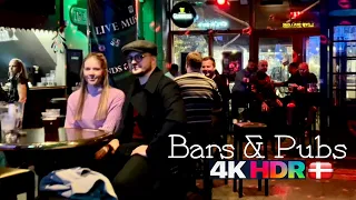 4K Walking by Best Bars & Pubs in Copenhagen Denmark, Tourist attractions #cafebar #HDR