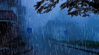 Stop Overthinking to Fall Asleep Fast in 3 Minutes ⚡ Pure Heavy Rain & Intense Thunderstorm at Night