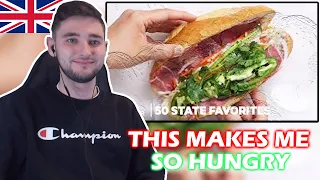 British Guy Reacts to the Best Sandwich In Every State | 50 State Favorites