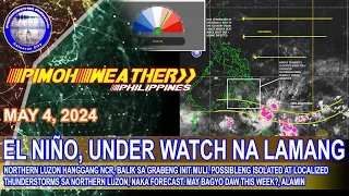 EL NIÑO, UNDER WATCH NA LAMANG. BUONG LUZON, BALIK SA MAS MAALINSANGAN. BAGYO  THIS WEEK? ALAMIN