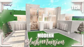 Bloxburg | Modern Blush Mansion 115k No Large Plot | Speed Build