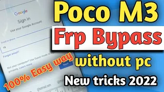 POCO M3 FRP Bypass New Method 2022 ||How to Skip Google Verification in POCO M3/google accountremove
