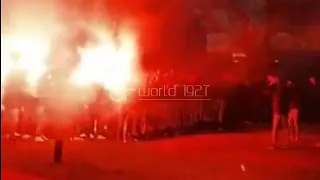 Action ultras fans corteo voorafgaan Heerenveen vs Feyenoord