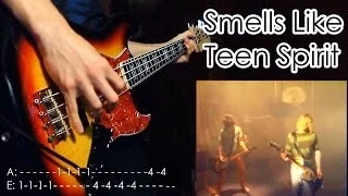 Nirvana - Smells Like Teen Spirit ( BASS COVER ) (ver2) With TABS on screen!