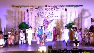 ITA ManaBadi Kalaniketan children performing Janapada Nrutyam at US2013