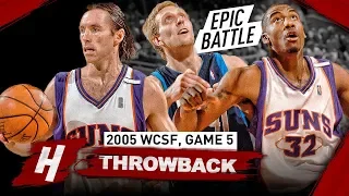 MVP Steve Nash & Amar'e Stoudemire vs Dirk Nowitzki Game 5 Battle Highlights 2005 Playoffs - EPIC!