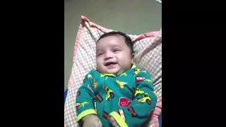 3 months old baby laughing