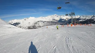 Piste Mont Blanc Blue   La Plagne/Paradiseski Les Coches/Montchavin area