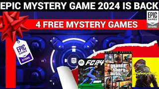 4 FREE GAMES MYSTERY GAME 2024 IS BACK | GTA V FREE ? RDR 2 FREE? | EPIC GAMES STORE MYSTERY GAME