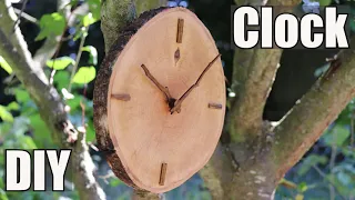 Часы из спила дерева своими руками.  Wooden clock.  Настенные часы.