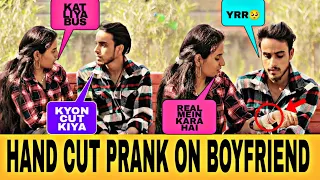 REAL HAND CUT PRANK ON BOYFRIEND // MAX ALI PRANK