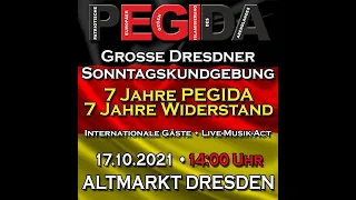 FREIE SACHSEN mit Infostand-Kundgebung beim 7. Geburtstag von PEGIDA! 7. Jubiläum von PEGIDA