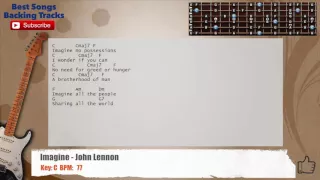🎸 Imagine - John Lennon Guitar Backing Track with chords and lyrics