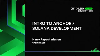 Intro to Anchor/Solana Development