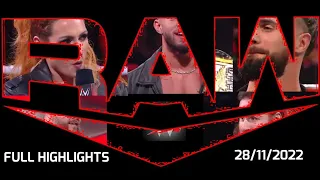 wwe monday night raw full show highlights 28/11/2022 // wwe raw highlights//wwe raw full highlights