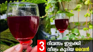 3 ദിവസം മാത്രം മതി ലഹരി പിടിപ്പിക്കുന്ന മുന്തിരി വൈൻ😋Instant Grape Wine Recipe Malayalam🍇Red Wine