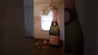 Champagne Bottle W/Balloon Bubbles