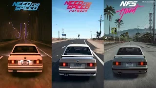 NFS 2015 vs NFS Payback vs NFS Heat - 1988 BMW M3 Evolution II E30 Sound Comparison