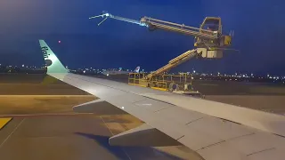 Flair Airlines Boeing 737 MAX 8 De-Ice and Takeoff from Toronto Pearson (YYZ) | January 7, 2023