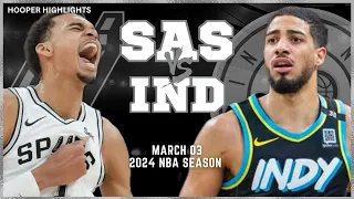 San Antonio Spurs vs Indiana Pacers Full Game Highlights | Mar 3 | 2024 NBA Season