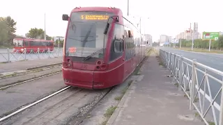 Поездка на трамвае БКМ 84300М № 1312 по маршруту №5 в Казани . (29.08.2021)