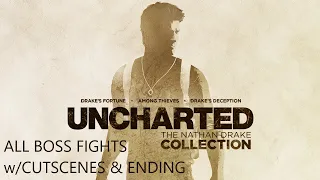 Uncharted: The Nathan Drake Collection | All Boss Fights w/Cutscenes and Ending