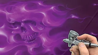 How to Airbrush a Skull with Fuchsia Flames