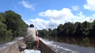 Boating Up the River - Guns Village - South Rupununi - Guyana, South America