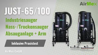 JUST-65/100 Industriesauger | Nass-/Trockensauger | Absauganlage mit Arm | AirMex GmbH