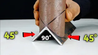 Round Pipe cutting trick 45 degree Angle