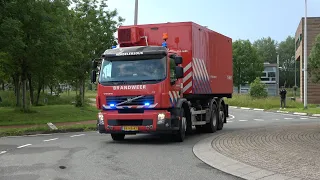 Meerdere hulpdiensten met spoed naar een GRIP 1 Middelbrand Spiegelstraat Nootdorp