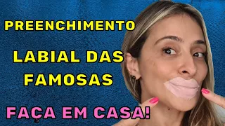 PREENCHIMENTO LABIAL CASEIRO! Tenha Boca Volumosa para o Verão! HIDRA LIPS Passo a Passo!