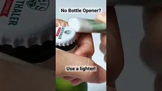 How to open a beer bottle with a Lighter!